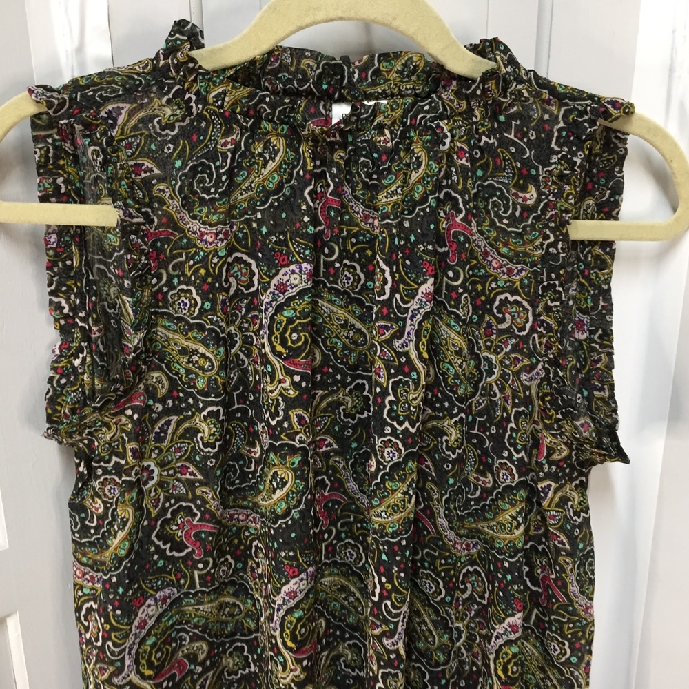 GAP Black & Green Paisley Top - Picture 8 of 16